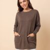 S90459 ΜΠΛΟΥΖΑ OVERSIZE MELANZE 2 TSEPES