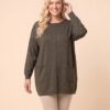 S90459 ΜΠΛΟΥΖΑ OVERSIZE MELANZE 2 TSEPES