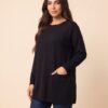S90459 ΜΠΛΟΥΖΑ OVERSIZE MELANZE 2 TSEPES